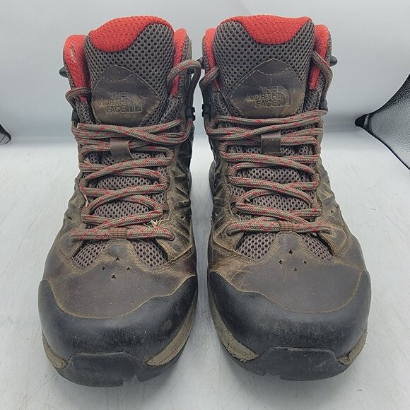 The North Face Hedgehog Mens 8.5 Hike II Mid Gore Tex Bone Brown Rage Red main image 9